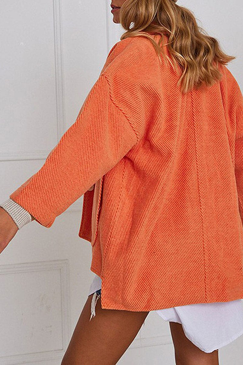 CORDUROY PATTERNED JACKET W/ OVERSIZED POCKET