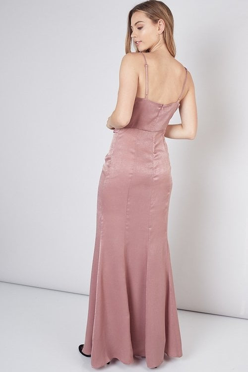 SATIN LIKE LONG DRESS