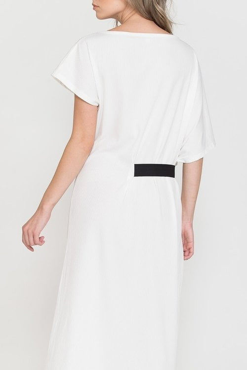 CIARA BELTED RIB MIDI DRESS