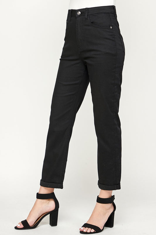 High Rise Cropped Mom Jeans