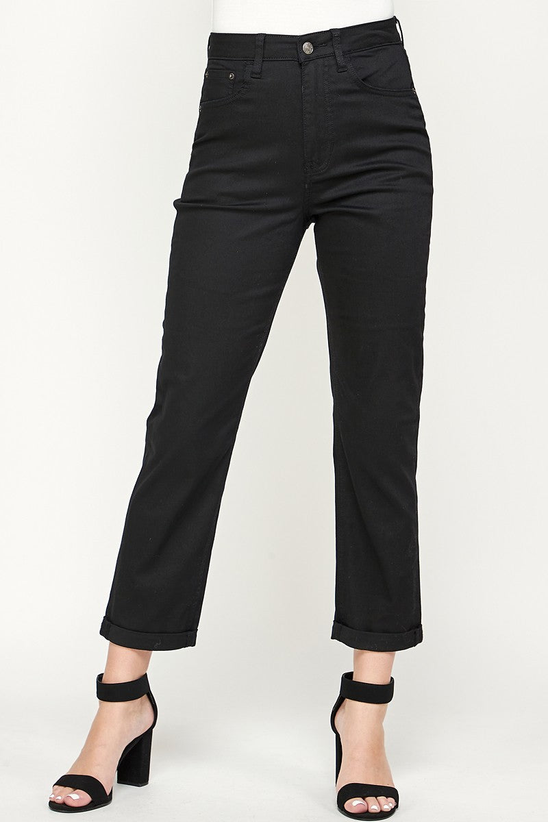 High Rise Cropped Mom Jeans