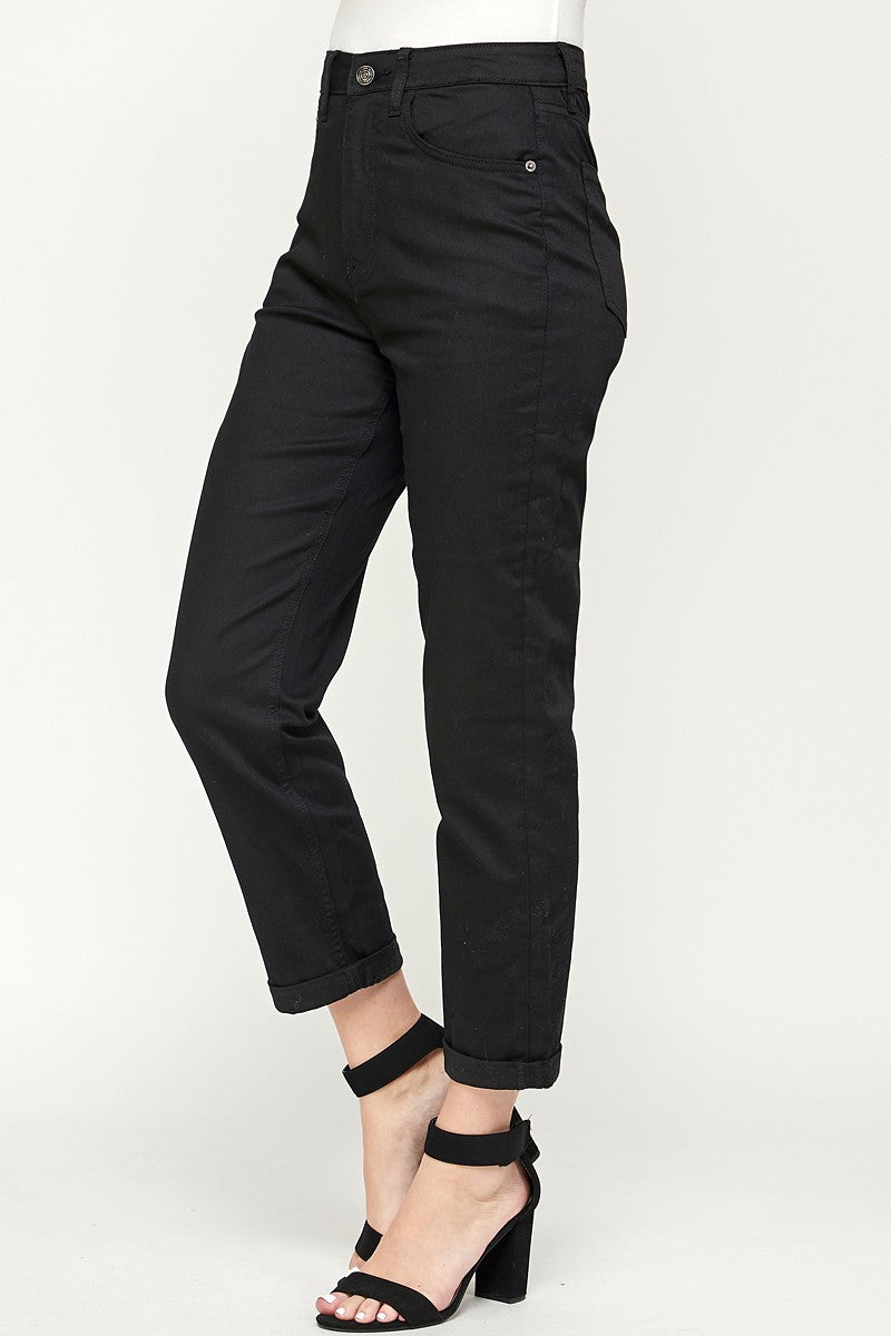 High Rise Cropped Mom Jeans