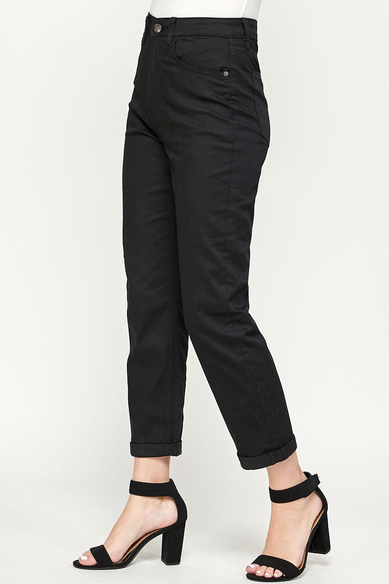 High Rise Cropped Mom Jeans