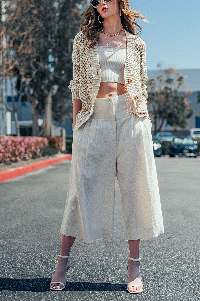 ELLA LINEN GAUCHO PANTS