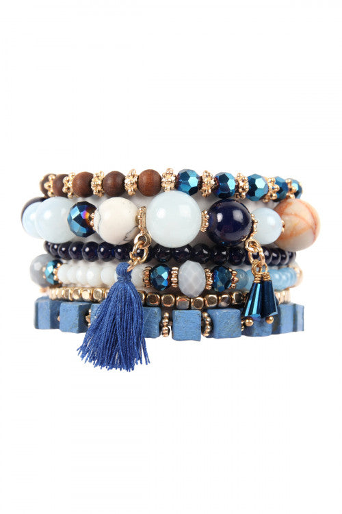 STACK CHARM BRACELETS - NAVY