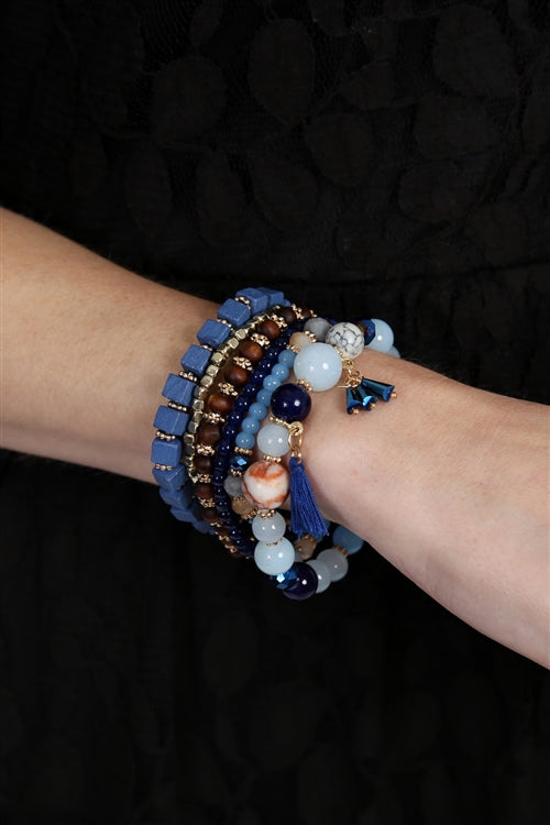 STACK CHARM BRACELETS - NAVY