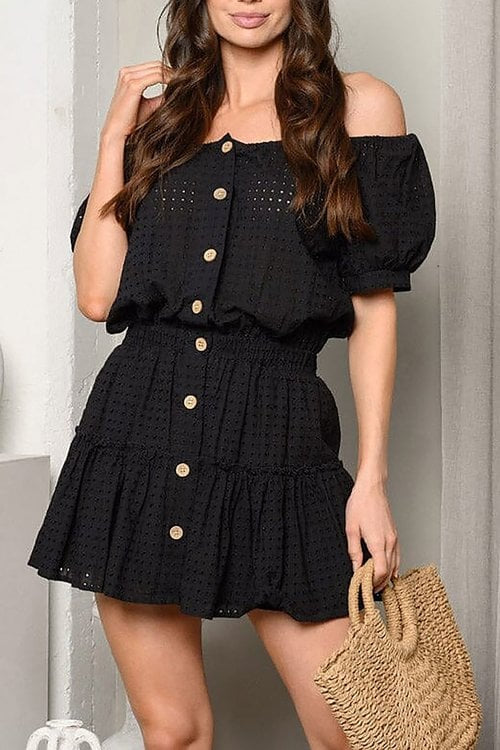 Aya Eyelet Short Dress