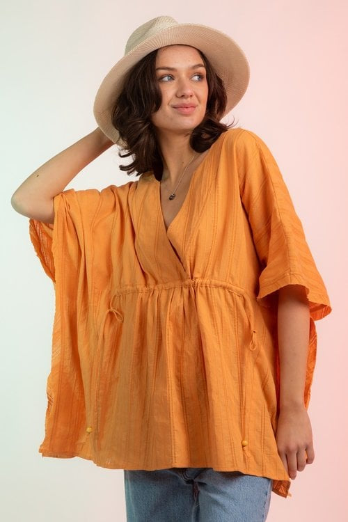 Half SLV V-Neck Kaftan Top