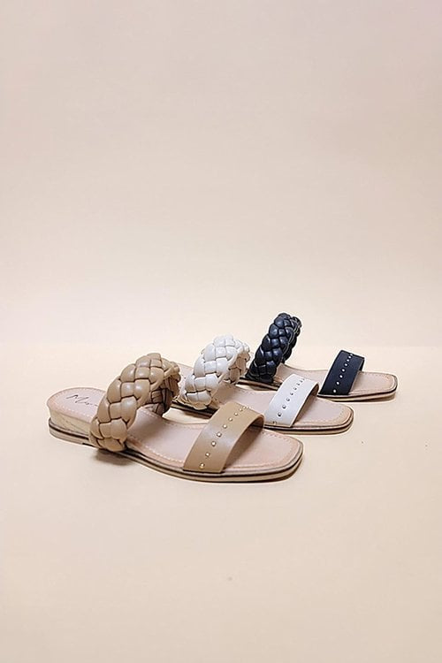 Double Strap Braided Flat Sandal